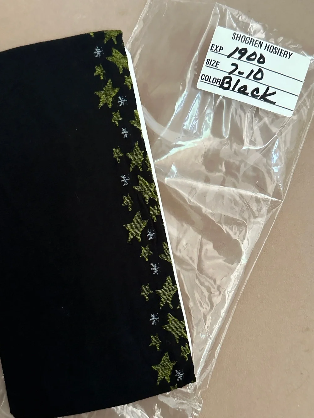 NEW Vintage Kids Black Leggings with Star Trim READ DESCRIP
